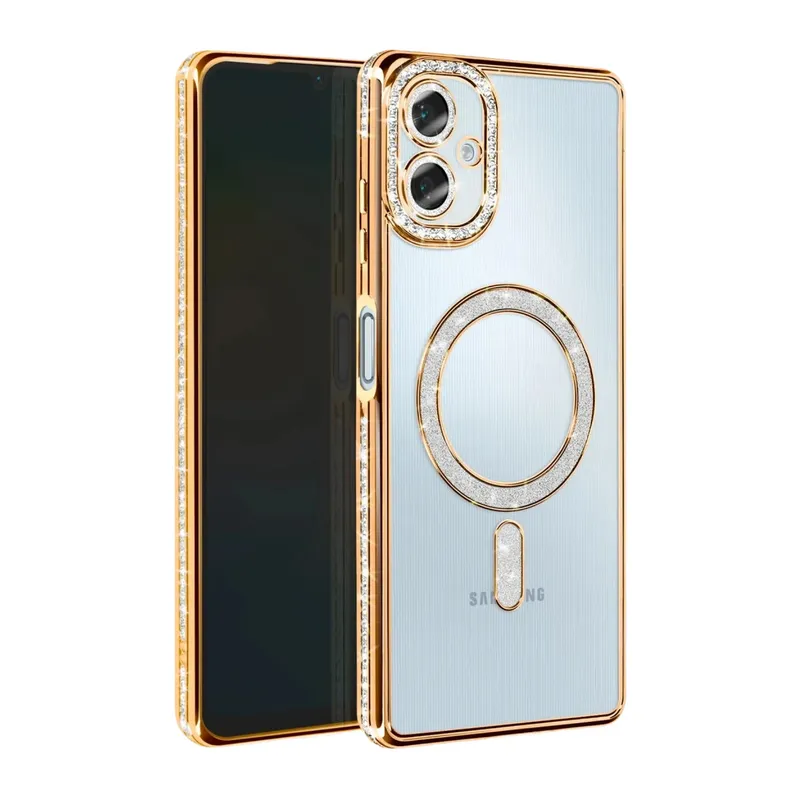 Samsung Galaxy A06 Joke Simli Magneticsafe Kılıf - Gold