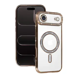 Apple iPhone 17 Air Joke Simli Magneticsafe Kılıf - Gold