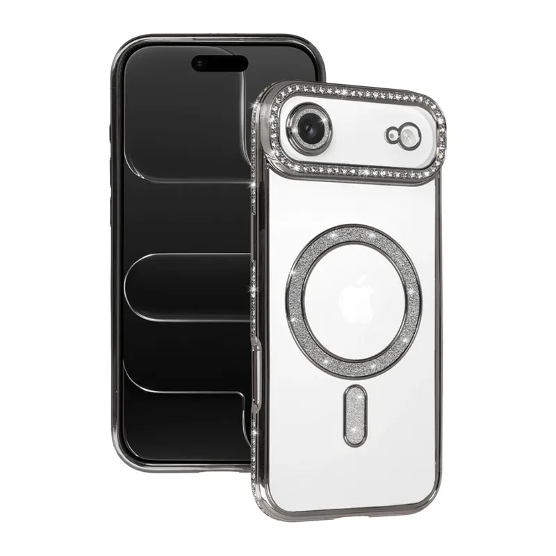 Apple iPhone 17 Air Joke Simli Magneticsafe Kılıf - Gümüş
