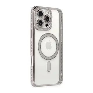 Apple iPhone 16 Pro Kılıf Joke Simli Magneticsafe Kılıf - Pembe