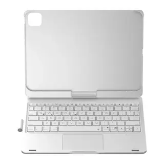 Apple iPad Pro 11 (2024) F11 ATS Kılıf Magic Dönen Klavyeli Tablet Kılıf - Gümüş