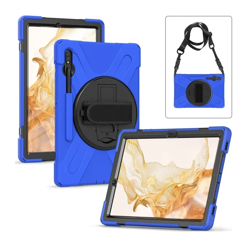 Samsung Galaxy T737 Tab S7 FE 12.4 Kılıf Amazing Tablet Kapak - Mavi