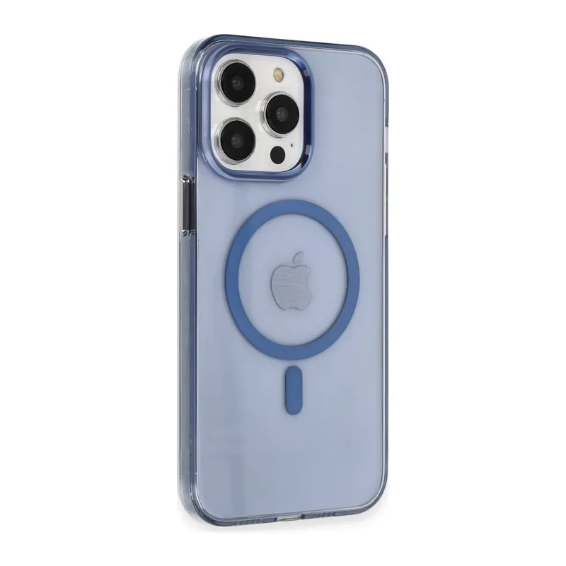 Apple iPhone 14 Pro Kılıf Tron Şeffaf Magsafe Kapak - Mavi