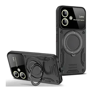 Samsung Galaxy A05 Kılıf Joy Lens Standlı Kapak - Siyah
