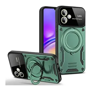 Samsung Galaxy A05 Kılıf Joy Lens Standlı Kapak - Koyu Yeşil