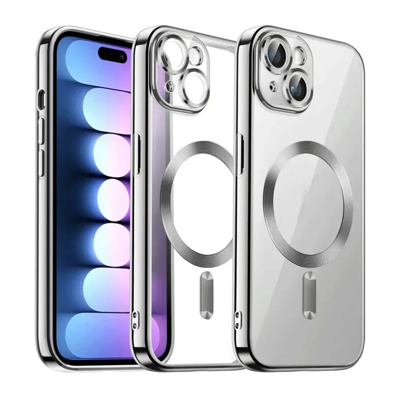 Apple iPhone 15 Kılıf Kross Magneticsafe Kapak - Gümüş