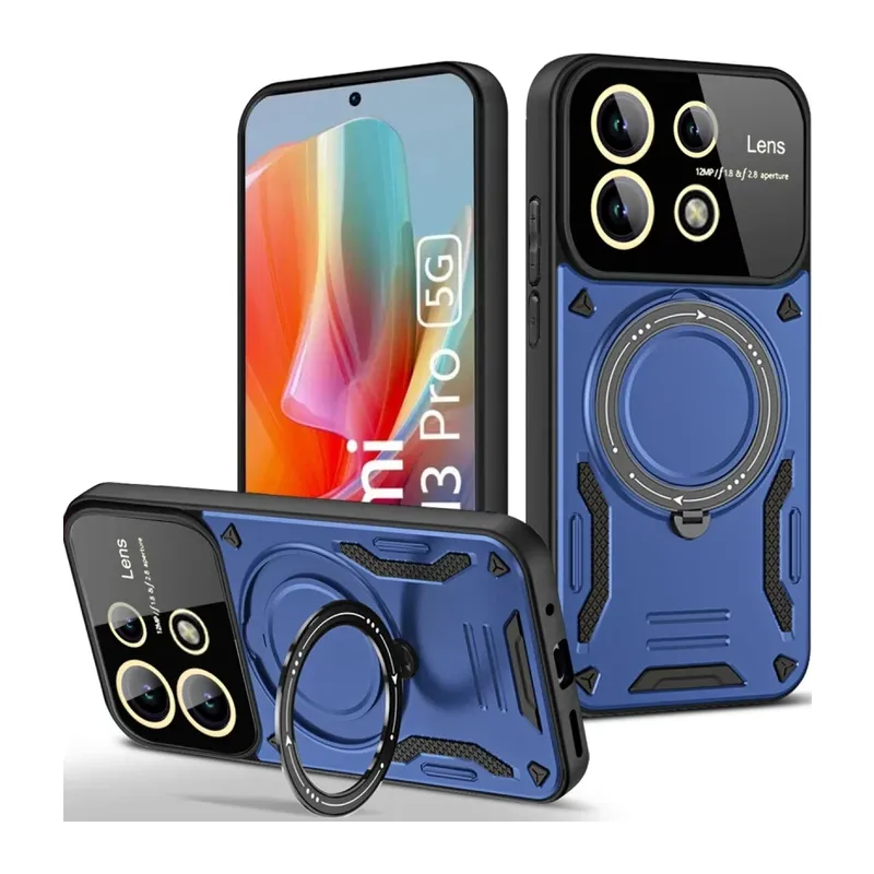 Xiaomi Redmi Note 13 Pro 4G Kılıf Joy Lens Standlı Kapak - Lacivert