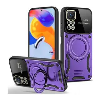 Xiaomi Redmi Note 11 Pro Kılıf Joy Lens Standlı Kapak - Mor