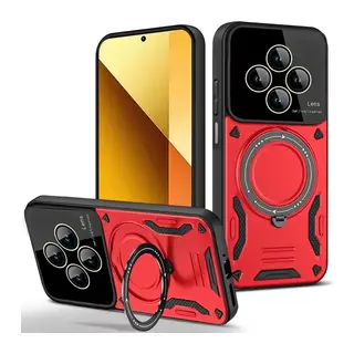Xiaomi Redmi 14C Kılıf Joy Lens Standlı Kapak - Kırmızı