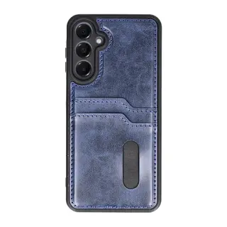 Samsung Galaxy A25 5G Kılıf Sara Kartvizitli Deri Kılıf - Lacivert