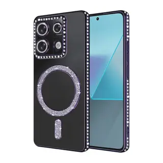 Xiaomi Redmi Note 13 Pro 4G Joke Simli Magneticsafe Kılıf - Derin Mor