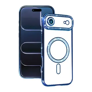 Apple iPhone 17 Air Joke Simli Magneticsafe Kılıf - Mavi