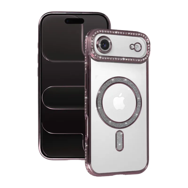 Apple iPhone 17 Air Joke Simli Magneticsafe Kılıf - Pembe