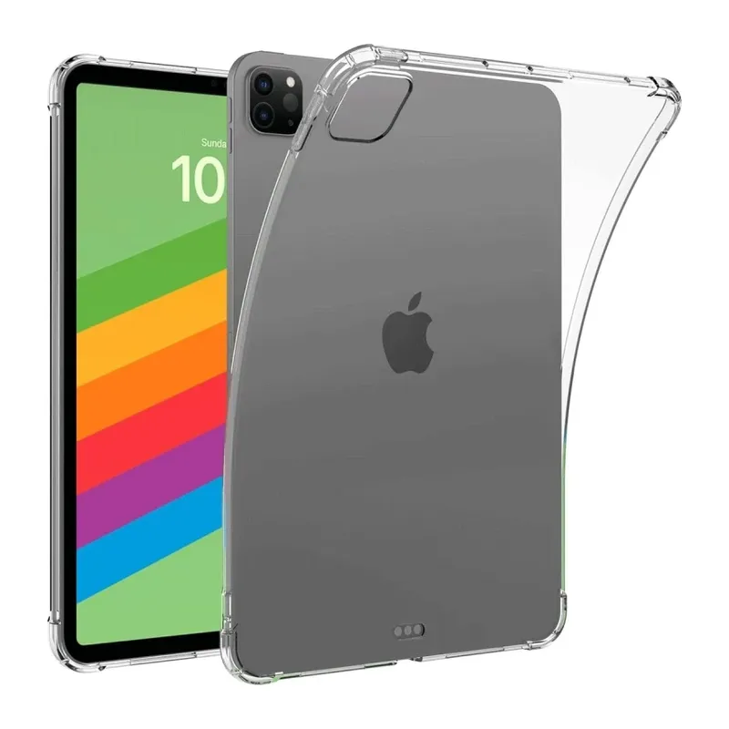 Apple iPad Pro 13 (2024) Kılıf Anti Shock Tablet Silikon - Şeffaf