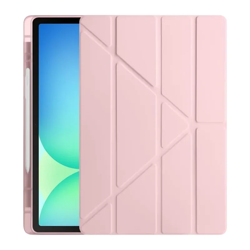 Apple iPad Pro 13 (2024) Kılıf Kalemlikli Hugo Tablet Kılıfı - Rose Gold