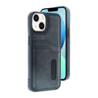 Apple iPhone 14 Kılıf Sara Kartvizitli Deri Kılıf - Siyah