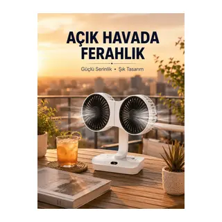 Çift Başlıklı Masa ve Duvara Monte Edilebilir Vantilatör