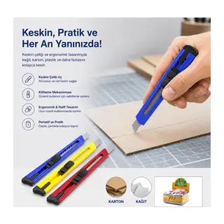 60 Adet Küçük Plastik Falçata Maket Bıçak