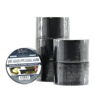 6 Adet 48MMX20MT Siyah Çok Amaçlı Pvc Kanal Bandı Bant Su Geçirmez
