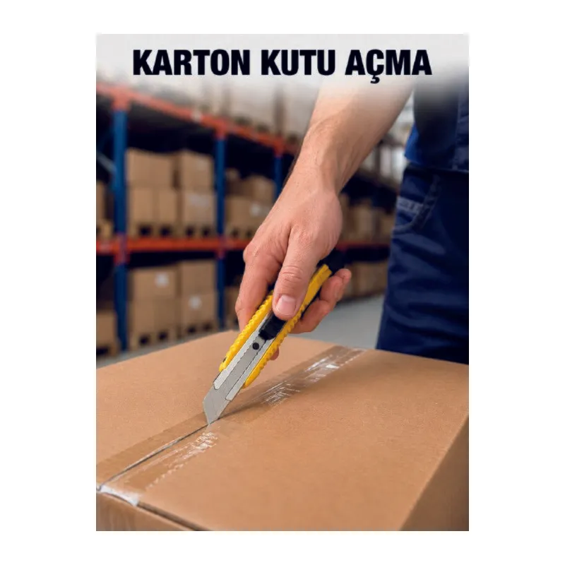Profesyonel 5’li Metal Falçata Seti Çelik Gövdeli Maket Bıçağı Koli ve Karton Kesici