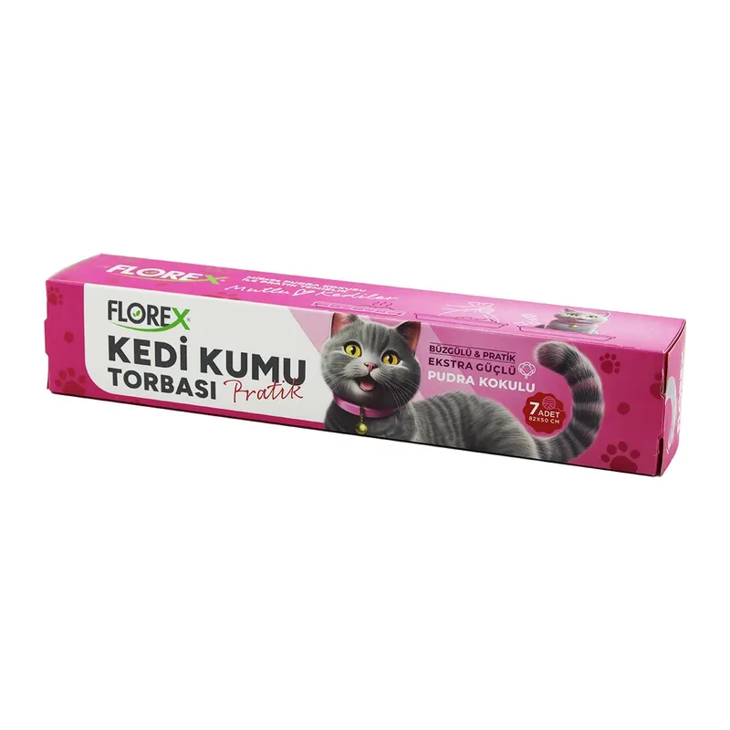 140 Adet Kedi - Evcil Hayvan Kumu Torbası Pratik Pudra Kokulu Büzgülü - Extra Güçlü 82X50CM