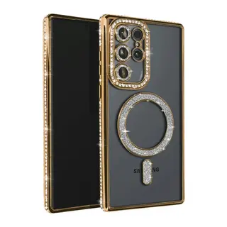 Samsung Galaxy S23 Ultra Joke Simli Magneticsafe Kılıf - Gold