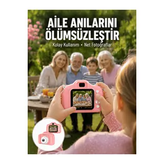 Taşınabilir HD Dijital Kamera Video Kayıt Fotoğraf Çekim USB Bağlantılı Şarjlı Yeni Nesil