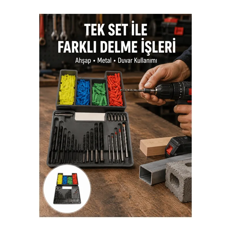 Matkap Ucu Seti Organizerli Çok Amaçlı Delme Uçları Yeni Nesil