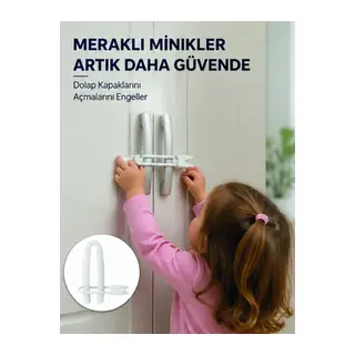 4 Adet Dolap Emniyet Kilidi Çocuk Güvenliği İçin Güçlü ve Dayanıklı Set Yeni Nesil