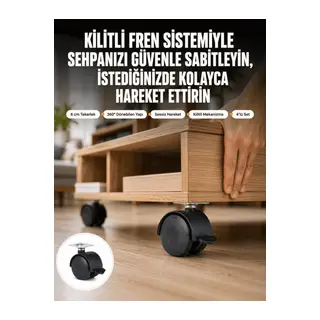 Sehpa ve Restoran Arabası İçin Kilitli Ayak 4’lü