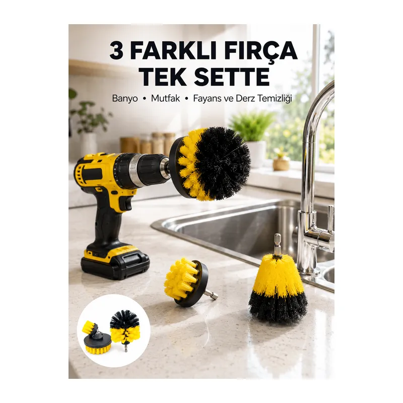 Banyo, Mutfak, Jant ve Fayans Temizliği İçin Uygun Matkap Başlığı