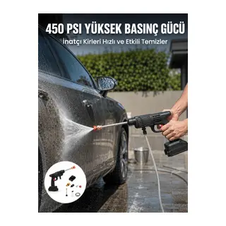 Kablosuz Taşınabilir Basınçlı Yıkama Tabancası Köpük Şişeli