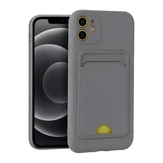 Apple iPhone 11 Kılıf Kelvin Kartvizitli Silikon - Gri