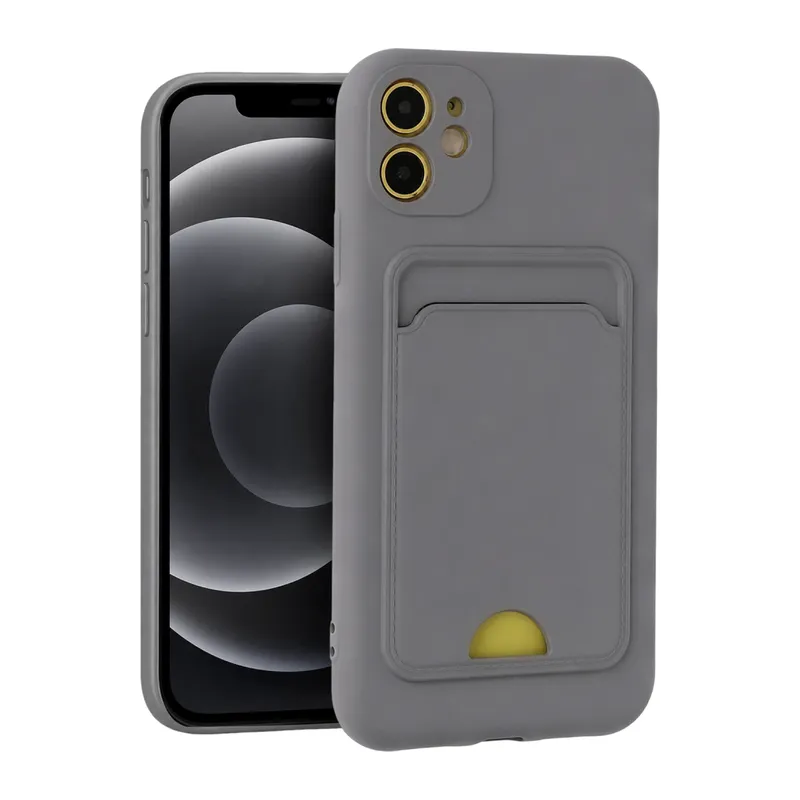 Apple iPhone 11 Kılıf Kelvin Kartvizitli Silikon - Gri