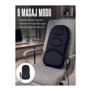 Motorlu Isıtmalı Masaj Minderi Masaj Modlu Ev, Ofis ve Araç Koltuk Pedi