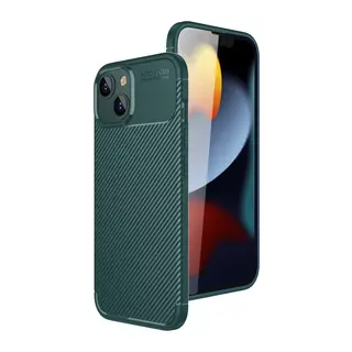 Apple iPhone 15 Kılıf Auto Focus Karbon Kapak - Yeşil