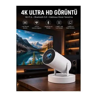 Taşınabilir Android Projeksiyon Ayaklı Çift Kollu 4K Çözünürlüklü Sinema Projeksiyonu