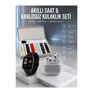 7 Kordonlu Akıllı Saat Ve 3.Nesil Kulaklık Dokunmatik Ekran Sesli Görüşme Yapabilen