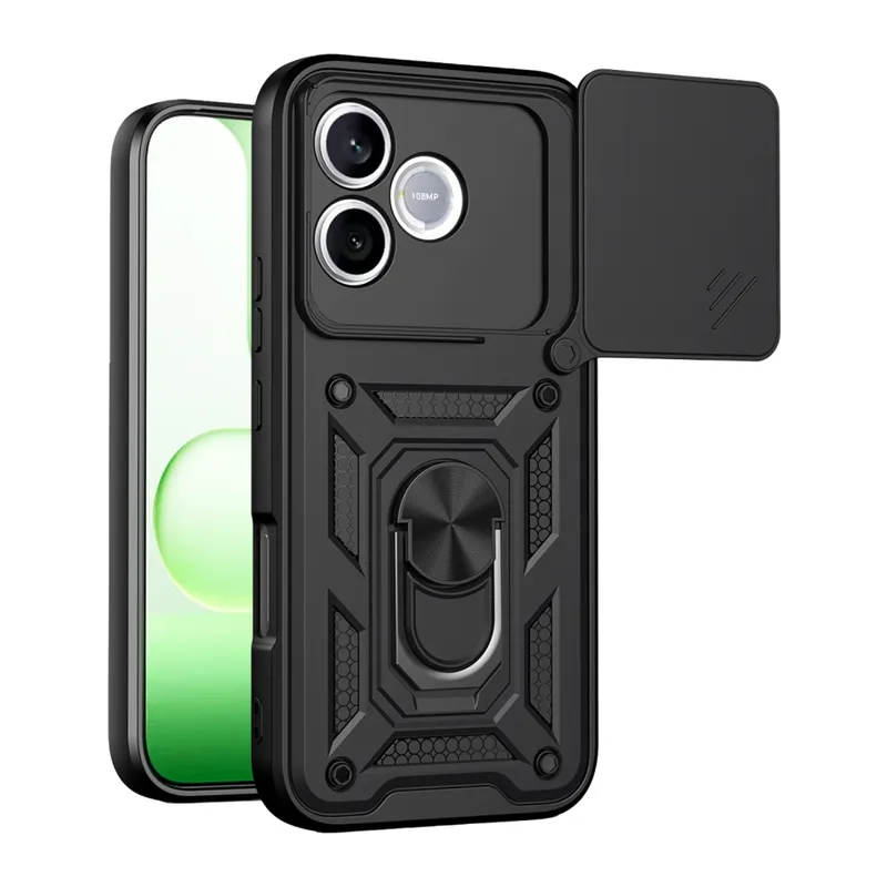 Huawei Honor 600 Lite Pars Lens Yüzüklü Silikon - Siyah