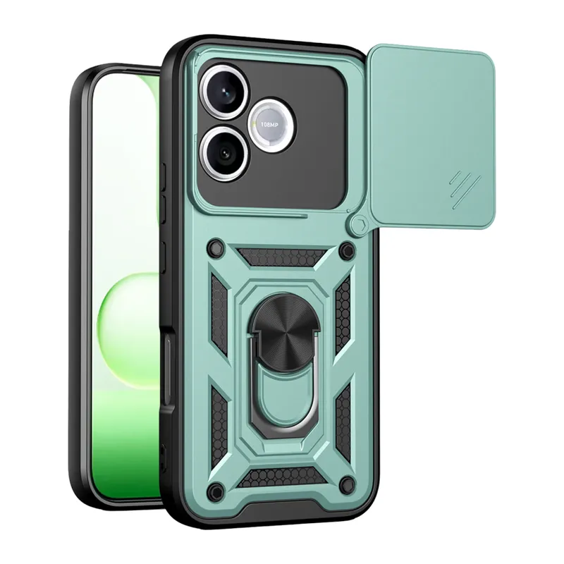 Huawei Honor 600 Lite Pars Lens Yüzüklü Silikon - Yeşil