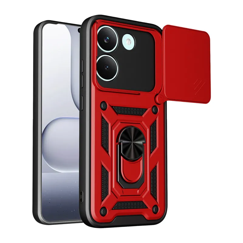 Xiaomi Poco X8 Pro Pars Lens Yüzüklü Silikon - Kırmızı