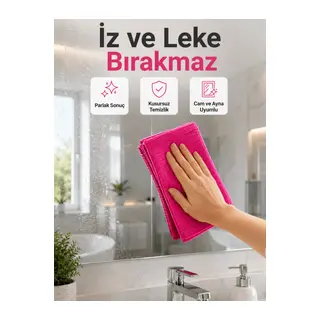 Yüksek Su Emici Mikrofiber Temizlik Bezi Cam, Mutfak ve Banyo Temizliği