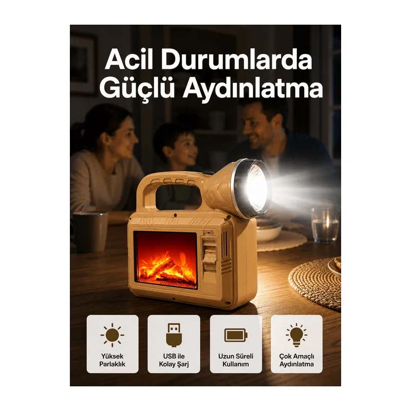 Solar Alev Lambası – Kamp, Bahçe ve Dış Mekan İçin