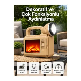 Solar COB Alev Efektli Lamba – Güneş Enerjili, Suya Dayanıklı, Taşınabilir