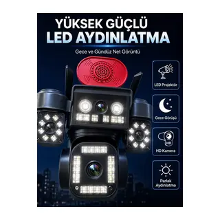 Yüksek Güçlü LED Aydınlatma ve Gece Görüş Teknolojisi ile Günün Her Saatinde Net Görüntüleme