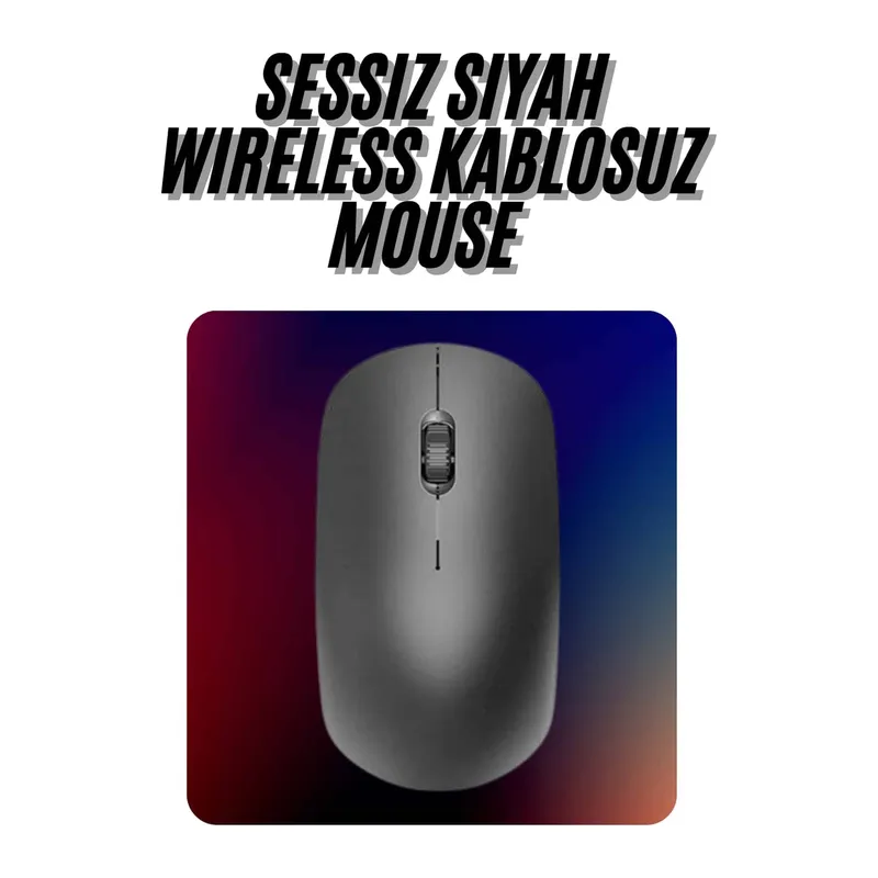 Kablosuz Bağlantı Yüksek Hassasiyetli Kablosuz Wireless Siyah Mouse