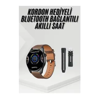 Akıllı Saat Yuvarlak Ekran Sesli Görüşme Özellikli Siyah Akıllı Unisex Kol Saati