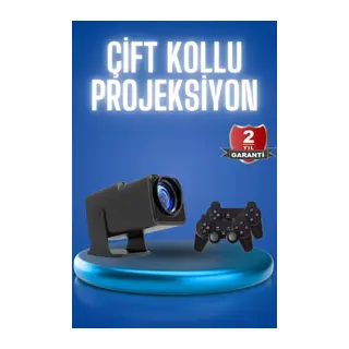 Android Projeksiyon Siyah Taşınabilir Sinema Projektörü 4k 1080p Ev Sineması Bluetooth