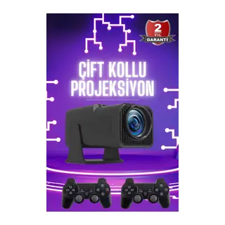 Çift Kollu Projeksiyon Taşınabilir Game Projektör Full Hd 1080P 4k Projeksiyon Gamepad