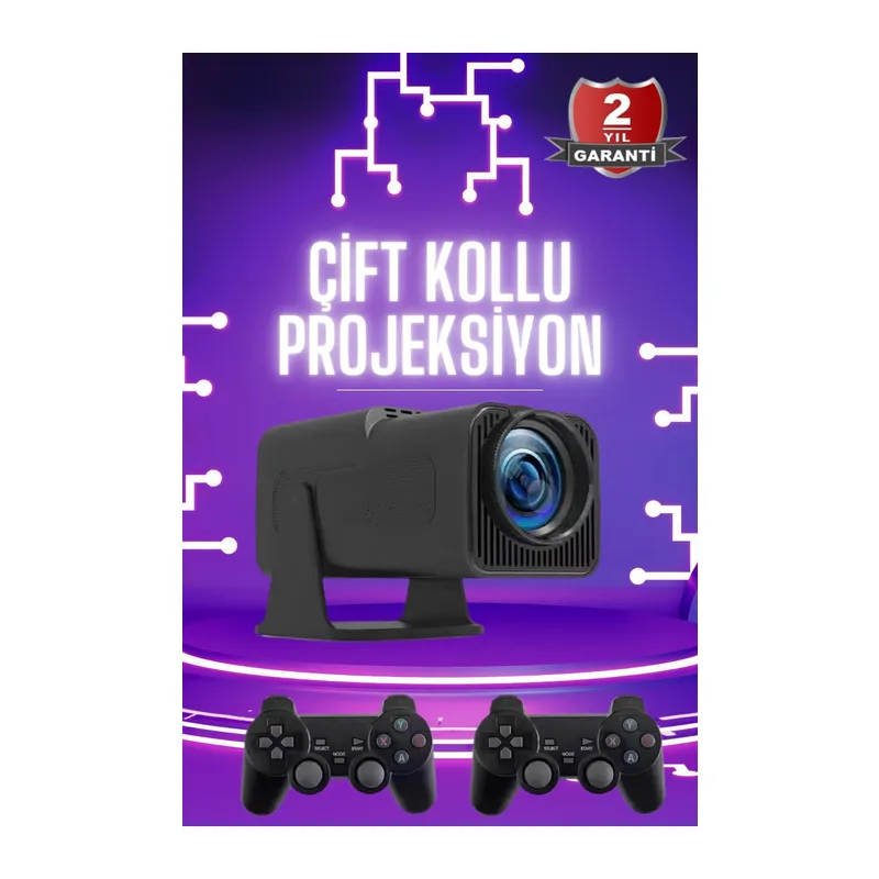 Çift Kollu Projeksiyon Taşınabilir Game Projektör Full Hd 1080P 4k Projeksiyon Gamepad